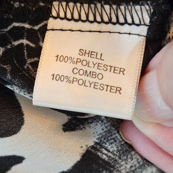 Alberto Makali NY Medium Blouse Button Up Animal Print B&W Designer - Picture 8 of 10